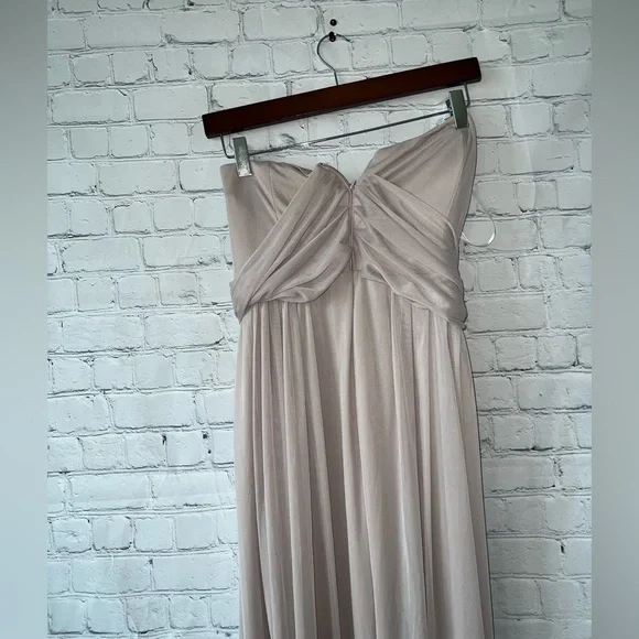 BRAND NWT David’s Bridal Gray Long Biscot Gray Dress size 0 - Picture 2 of 15